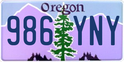 OR license plate 986YNY