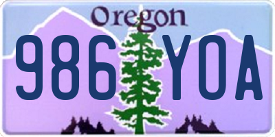 OR license plate 986YOA