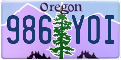 OR license plate 986YOI