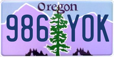 OR license plate 986YOK