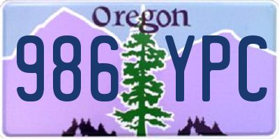 OR license plate 986YPC