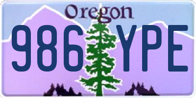 OR license plate 986YPE