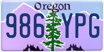 OR license plate 986YPG