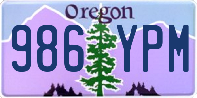 OR license plate 986YPM