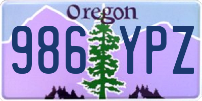 OR license plate 986YPZ