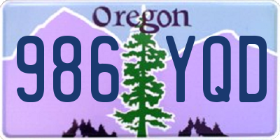 OR license plate 986YQD