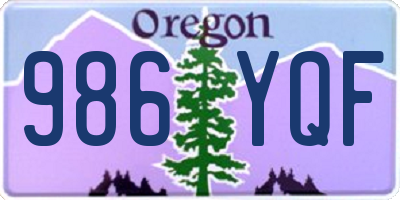 OR license plate 986YQF