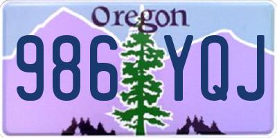 OR license plate 986YQJ