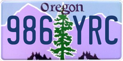OR license plate 986YRC
