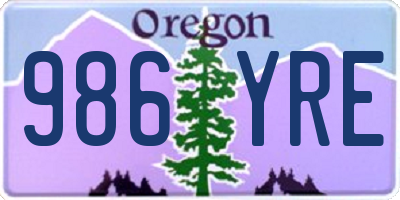 OR license plate 986YRE
