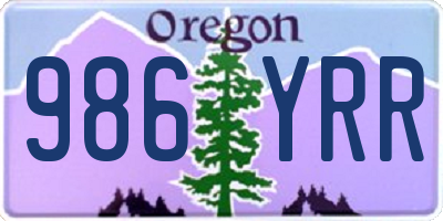OR license plate 986YRR