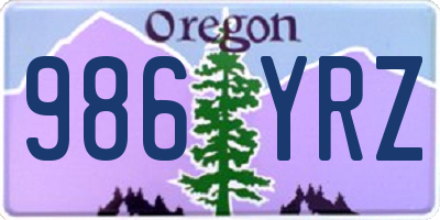 OR license plate 986YRZ