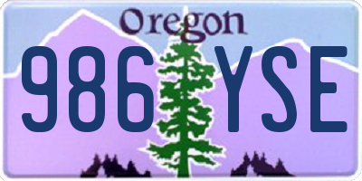 OR license plate 986YSE