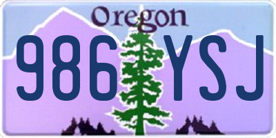 OR license plate 986YSJ