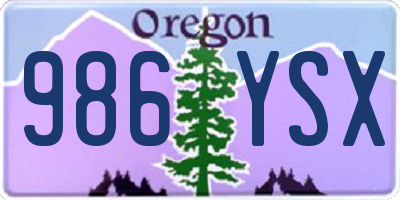 OR license plate 986YSX