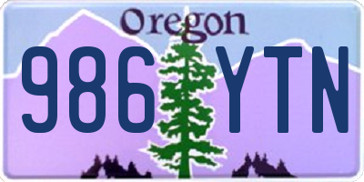 OR license plate 986YTN