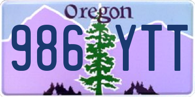 OR license plate 986YTT