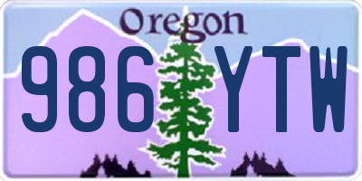 OR license plate 986YTW