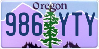 OR license plate 986YTY
