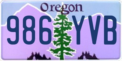 OR license plate 986YVB