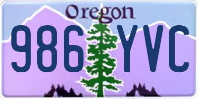 OR license plate 986YVC