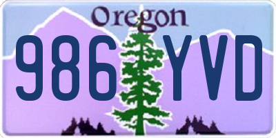 OR license plate 986YVD