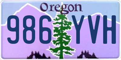 OR license plate 986YVH