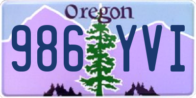 OR license plate 986YVI