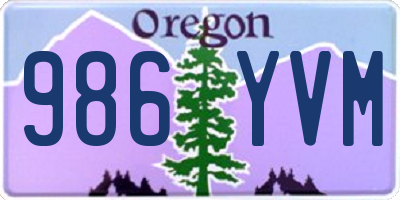 OR license plate 986YVM