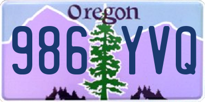 OR license plate 986YVQ