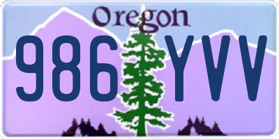 OR license plate 986YVV