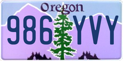 OR license plate 986YVY