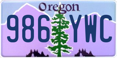 OR license plate 986YWC