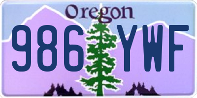 OR license plate 986YWF