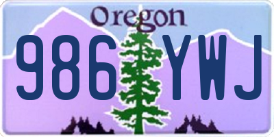 OR license plate 986YWJ