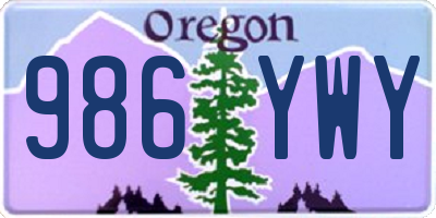 OR license plate 986YWY