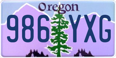 OR license plate 986YXG