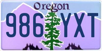 OR license plate 986YXT