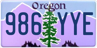 OR license plate 986YYE