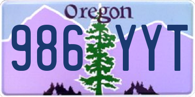 OR license plate 986YYT