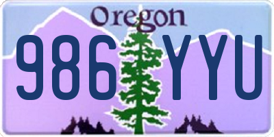 OR license plate 986YYU