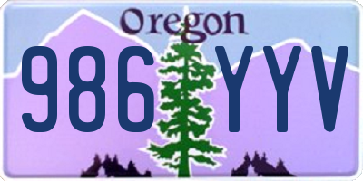 OR license plate 986YYV