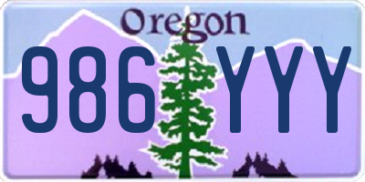 OR license plate 986YYY