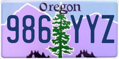 OR license plate 986YYZ