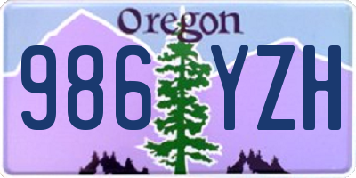 OR license plate 986YZH