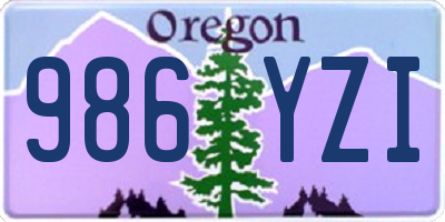 OR license plate 986YZI