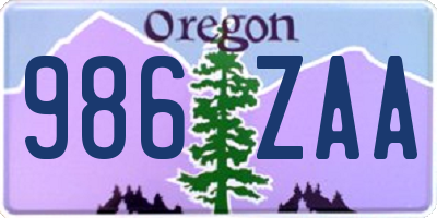 OR license plate 986ZAA