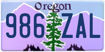OR license plate 986ZAL