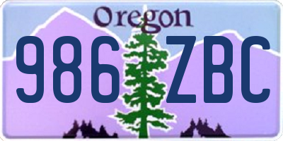 OR license plate 986ZBC