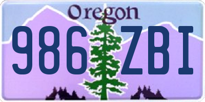 OR license plate 986ZBI